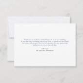 ブルーボエレガントタニカルブロケレース結婚ズ サンキューカード (裏面)
