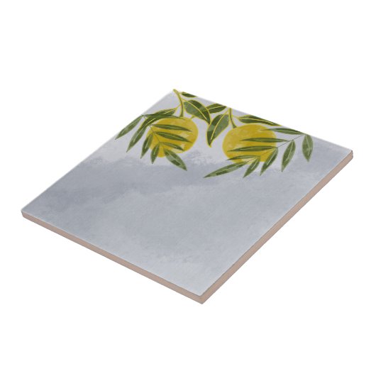 ブルーボエレガントタニカルレモン タイル (側面)