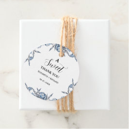 ブルーボエレガントタニカル甘い感謝パーティー フェイバータグ