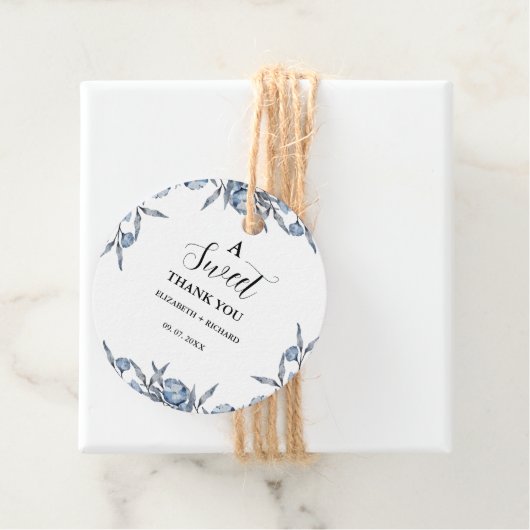 ブルーボエレガントタニカル甘い感謝パーティー フェイバータグ (インサイチュ)