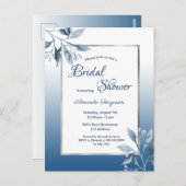 ブルーボクラシックタニカルブライダルシャワー招待 ポストカード (正面/裏面)