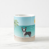 ブルーボストンテリアアットザトロピカルサマービーチ コーヒーマグカップ (中央)