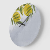ブルーボタニエレガントカルレモン ラージ壁時計 (傾斜)