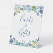 ブルーボタニカルアジサイフローラカードとギフト 台座サイン (正面)