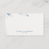 ブルーボタニカルウォーターシンプルカラーのオンラインRSVP エンクロージャーカード (裏面)