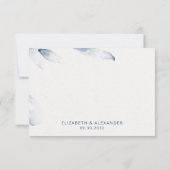 ブルーボタニカルウォーターシンプルカラー優雅な結婚式 出欠カード (裏面)