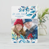 ブルーボタニカルクリスマスの写真と名前 シーズンカード (スタンド正面)