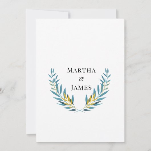 ブルーボタニカルグランドパーティーウェディング招待 招待状 (裏面)