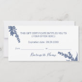 ブルーボタニカルグリーンサロンギフト券 (裏面)