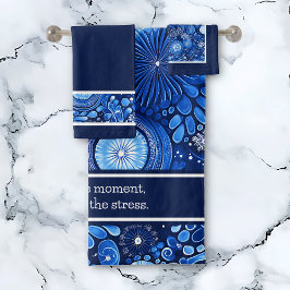 ブルーボタニカルシボリことわざ バスタオルセット