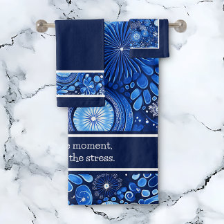 ブルーボタニカルシボリことわざ バスタオルセット