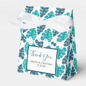 ブルーボタニカルビーチパーム結婚リーフ フェイバーボックス (正面サイド)