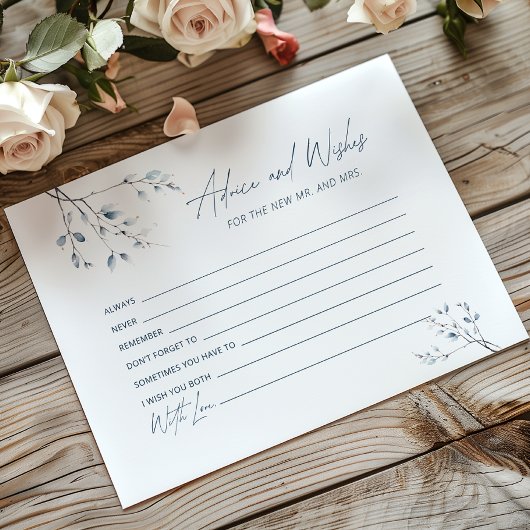 ブルーボタニカルブライダルシャワーアドバイスとウィッシュ