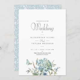 ブルーボタニカルボヘミアンウォーター結婚カラー 招待状