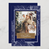 ブルーボタニカルメリークリスマスフォト シーズンカード (正面/裏面)