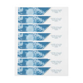 ブルーボタニカルラッピング住所 シール ラップアラウンドラベル (シート)