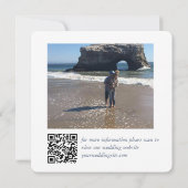 ブルーボタニカルリーフのSave the Date(QRコード+画像付き) 招待状 (裏面)