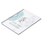 ブルーボタニカル抽象芸術果実 ノートブック (左側)