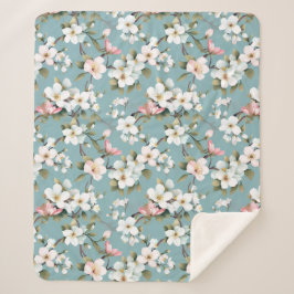 ブルーボタニカル春ドッグウッド シェルパブランケット