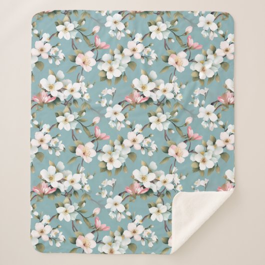 ブルーボタニカル春ドッグウッド シェルパブランケット (正面)