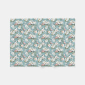 ブルーボタニカル春ドッグウッド フリースブランケット (正面(横))