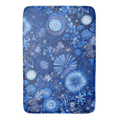 ブルーボタニカル絞り バスマット (正面縦)