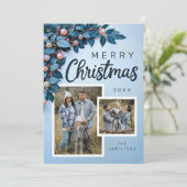 ブルーボタニカル2フォトクリスマスホリデーカード シーズンカード (スタンド正面)
