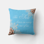 ブルーボタンとベビーヒトデヴィンテージ装飾用クッション クッション (裏面)