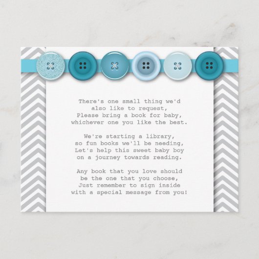 ブルーボタン挿入カード ポストカード (正面)