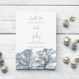 ブルーボトムツリートロピカルボホ結婚ズ 招待状