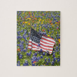 ブルーボネットの花畑の中のアメリカ国旗, ジグソーパズル