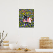 ブルーボネットの花畑の中のアメリカ国旗, ポスター (キッチン)