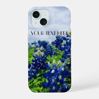 ブルーボネットの青い花テキサスルピナスの花 iPhone 15ケース