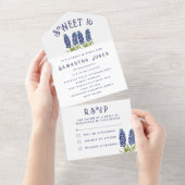 ブルーボネットテキサス州ワイルドフラワーズスウィート16 Sixen オールインワン招待状 (貼ってはがせる)