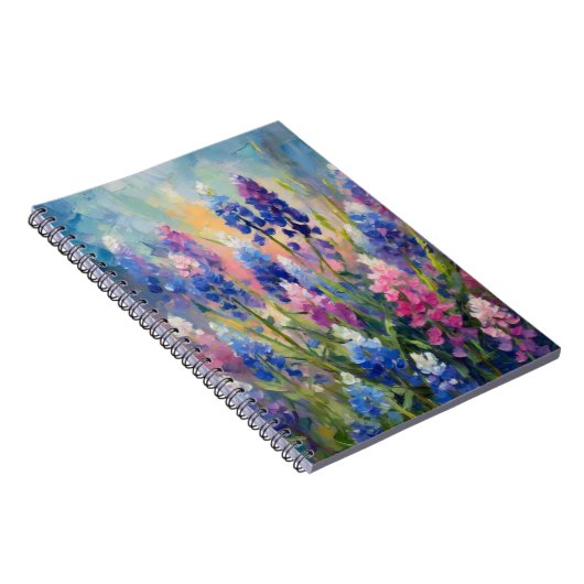 ブルーボネット抽象芸術フローラアート ノートブック (右側)