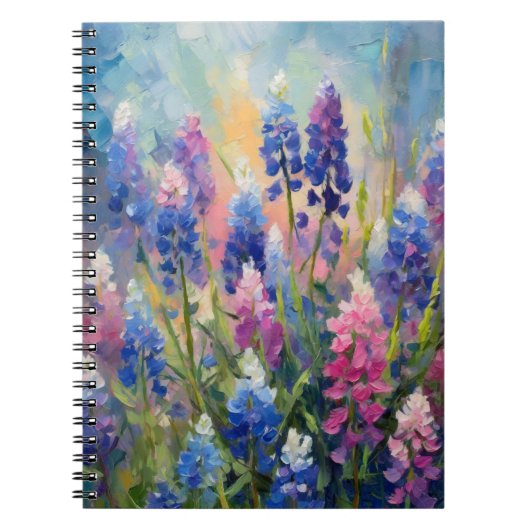 ブルーボネット抽象芸術フローラアート ノートブック (正面)