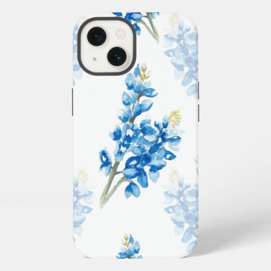 ブルーボネット柄 iPhoneケース (裏面)