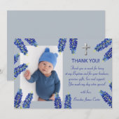 ブルーボネモダンツダスティブルークロスボーイバプテスマ サンキューカード (正面/裏面)