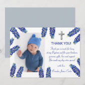 ブルーボネモダンツダスティブルークロスボーイバプテスマ サンキューカード (正面/裏面)