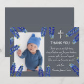 ブルーボネモダンツダスティブルークロスボーイバプテスマ サンキューカード (正面/裏面)