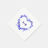 ブルーボパーソナライズされたタニカル結婚紙 スタンダードカクテルナプキン (角)