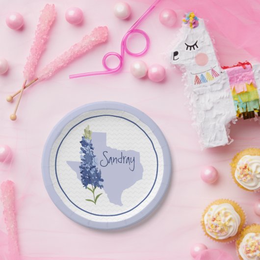 ブルーボパーソナライズされたネットテキサス州 ペーパープレート (パーティー)