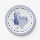 ブルーボパーソナライズされたネットテキサス州 ペーパープレート (正面)