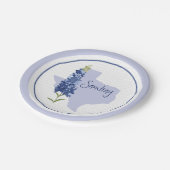 ブルーボパーソナライズされたネットテキサス州 ペーパープレート (アングル)