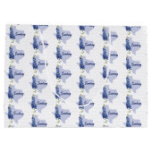 ブルーボパーソナライズされたネットテキサス州 ラージペーパーバッグ (裏面)