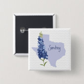 ブルーボパーソナライズされたネットテキサス州 缶バッジ (正面&裏面)