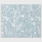 ブルーボヘミアトレンディーフローラプリントラッピング紙 ラッピングペーパー (フラット)