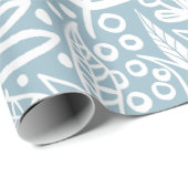 ブルーボヘミアトレンディーフローラプリントラッピング紙 ラッピングペーパー (ロールコーナー)