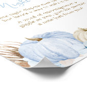 ブルーボホカボチャ赤ちゃんシャワー深夜おむつ ポスター (角)