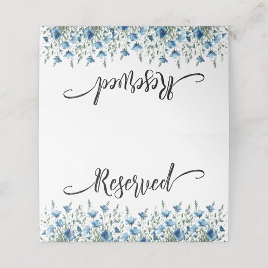 ブルーボホシックワイルドフラワーシンプルズ結婚予約 プレイスカード (外部開封)